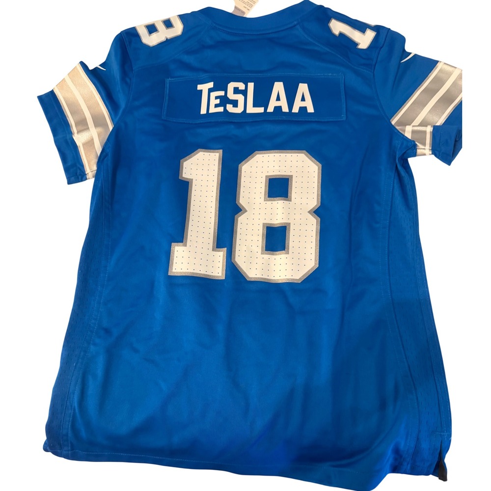 Nike Detroit Lions Teslaa 18 NFL Youth Jersey Medium Blue Football Kids New